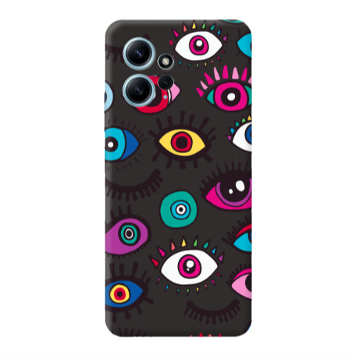 Xiaomi Redmi Note 12 4G Multiple eyes Black Colored Silicone TPU Θήκη