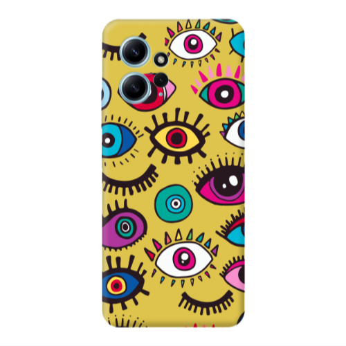 Xiaomi Redmi Note 12 4G Multiple eyes Yellow Colored Silicone TPU Θήκη