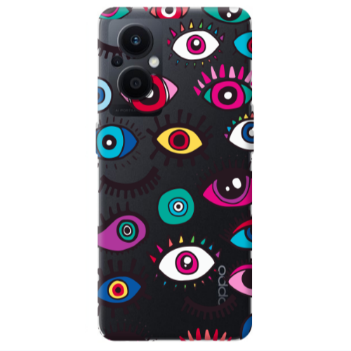 Oppo Reno 7 Lite Multiple eyes Transparent Silicone TPU Θήκη