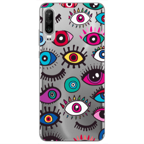Huawei P30 Multiple eyes Transparent Silicone TPU Θήκη