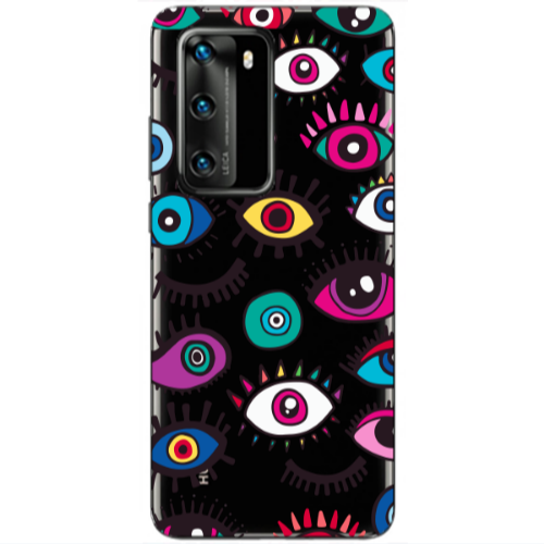 Huawei P40 Multiple eyes Transparent Silicone TPU Θήκη