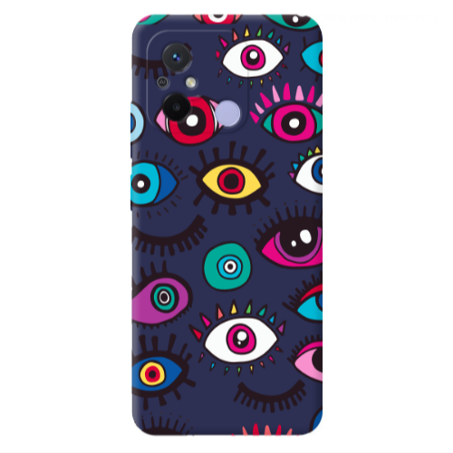 Xiaomi Redmi 12C Multiple eyes Dark blue Colored Silicone TPU Θήκη