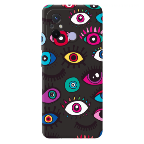 Xiaomi Redmi 12C Multiple eyes Black Colored Silicone TPU Θήκη