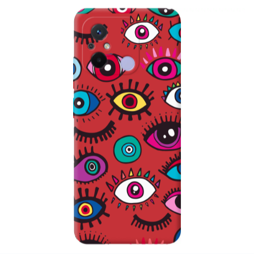 Xiaomi Redmi 12C Multiple eyes Red Colored Silicone TPU Θήκη