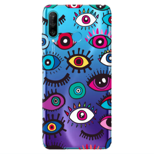 Huawei P30 Lite Multiple eyes Transparent Silicone TPU Θήκη