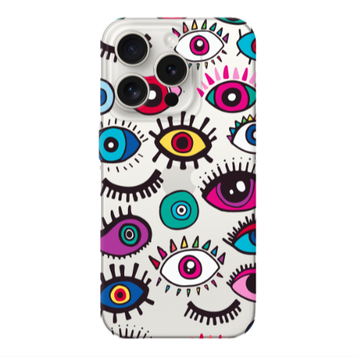 Apple iPhone 15 Pro Multiple eyes Transparent Silicone TPU Θήκη