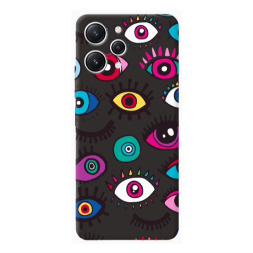 Xiaomi Redmi 12 Multiple eyes Black Colored Silicone TPU Θήκη
