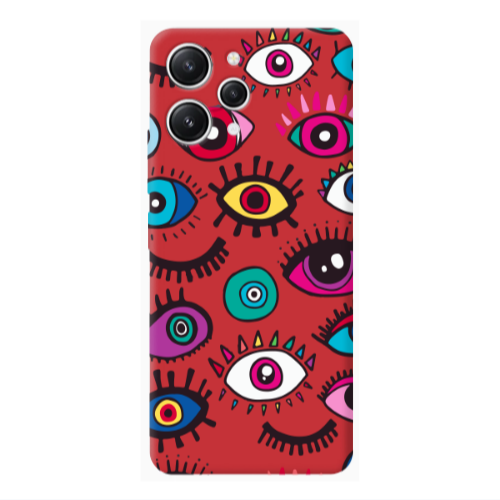 Xiaomi Redmi 12 Multiple eyes Red Colored Silicone TPU Θήκη