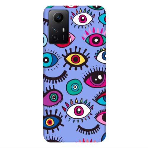 Xiaomi Redmi Note 12s Multiple eyes Light Purple Colored Silicone TPU Θήκη