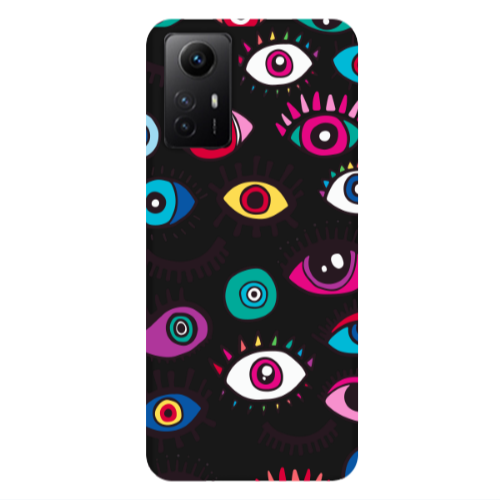 Xiaomi Redmi Note 12s Multiple eyes Black Colored Silicone TPU Θήκη