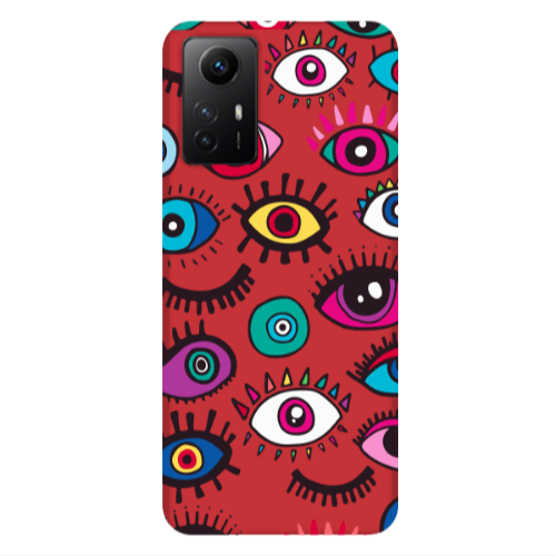 Xiaomi Redmi Note 12s Multiple eyes Red Colored Silicone TPU Θήκη
