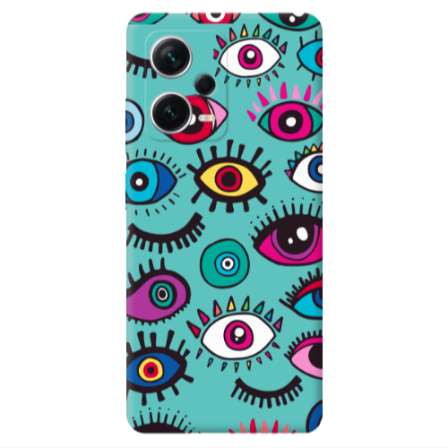 Xiaomi Poco X5 Multiple eyes Turquoise Colored Silicone TPU Θήκη