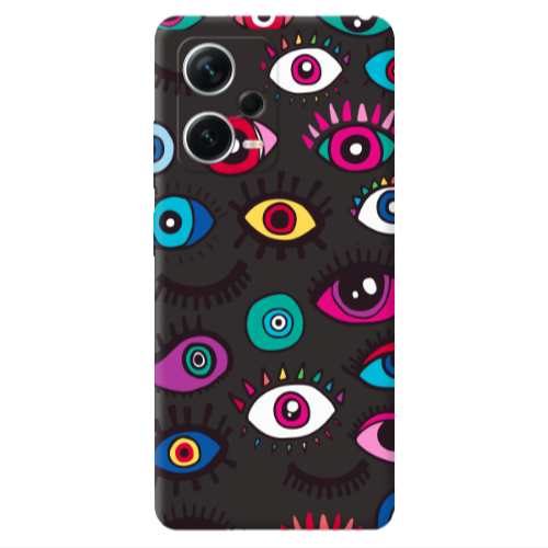 Xiaomi Poco X5 Multiple eyes Black Colored Silicone TPU Θήκη