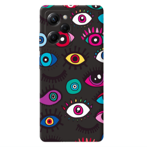 Xiaomi Poco X5 Pro Multiple eyes Black Colored Silicone TPU Θήκη