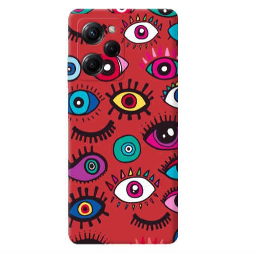 Xiaomi Poco X5 Pro Multiple eyes Red Colored Silicone TPU Θήκη