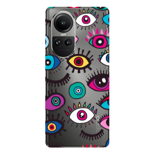 Oppo Reno10 5G Multiple eyes Transparent Silicone TPU Θήκη