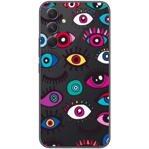 Samsung Galaxy A25 Multiple eyes Transparent Silicone TPU Θήκη