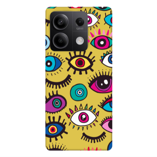 Xiaomi Redmi Note 13 5G Multiple eyes Yellow Colored Silicone TPU Θήκη