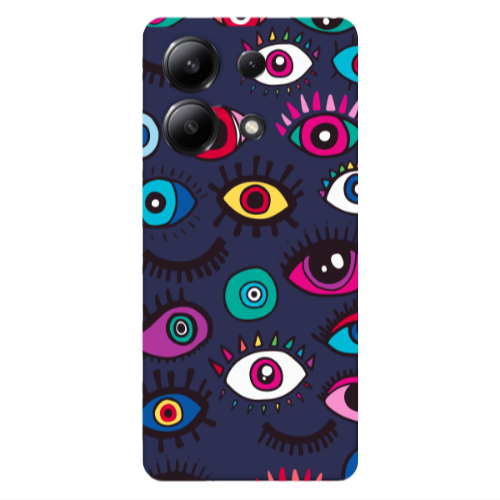 Xiaomi Redmi Note 13 4G Multiple eyes Dark blue Colored Silicone TPU Θήκη