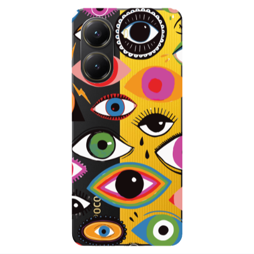 Xiaomi Poco X7 Pro Colorful eyes Transparent Silicone TPU Θήκη