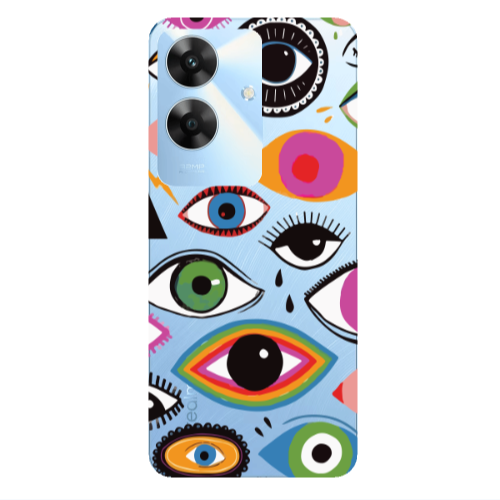 Realme Note 60 Colorful eyes Transparent Silicone TPU Θήκη