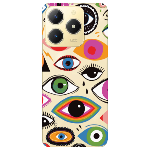 Realme C61 Colorful eyes Transparent Silicone TPU Θήκη