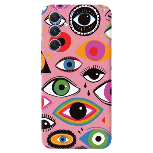 Samsung A36 Colorful eyes Pink Colored Silicone TPU Θήκη