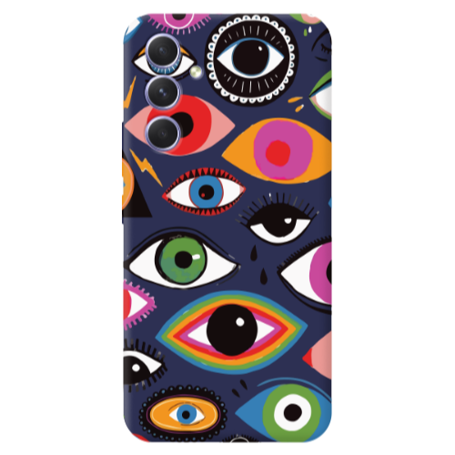 Samsung A36 Colorful eyes Dark blue Colored Silicone TPU Θήκη