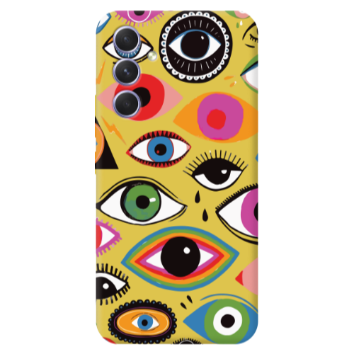 Samsung A36 Colorful eyes Yellow Colored Silicone TPU Θήκη