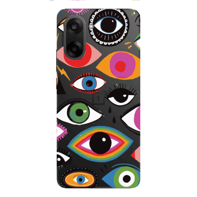 Oneplus Nord CE 5 Colorful eyes Transparent Silicone TPU Θήκη