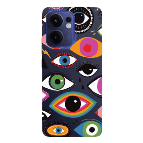 Oppo Reno 13 F Colorful eyes Transparent Silicone TPU Θήκη
