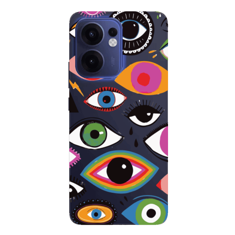 Oppo Reno 13 F Colorful eyes Transparent Silicone TPU Θήκη