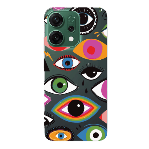Oppo RENO 14 Colorful eyes Transparent Silicone TPU Θήκη