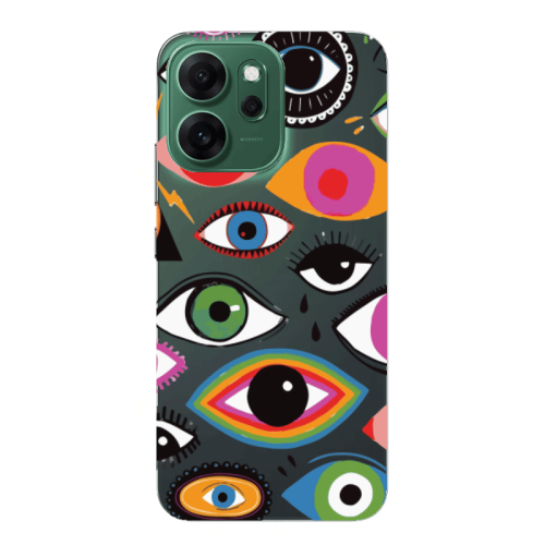 Oppo 14 F Colorful eyes Transparent Silicone TPU Θήκη