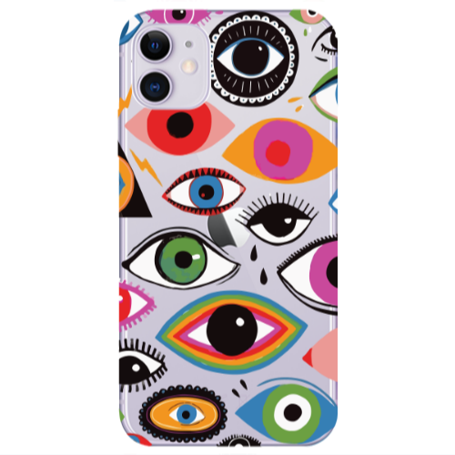 Apple iPhone 11  Colorful eyes Transparent Silicone TPU Θήκη