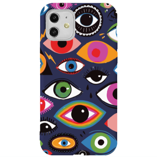 Apple iPhone 11  Colorful eyes Dark blue Colored Silicone TPU Θήκη