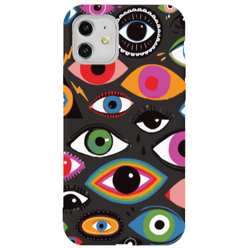 Apple iPhone 11  Colorful eyes Black Colored Silicone TPU Θήκη