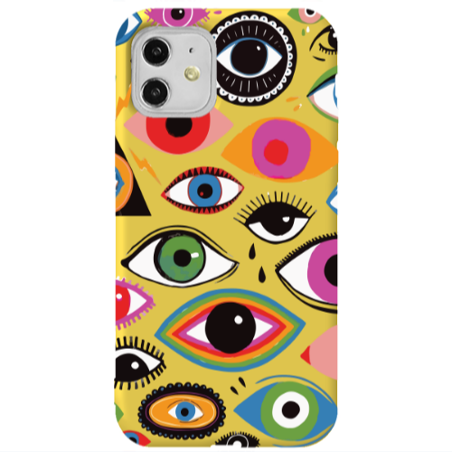 Apple iPhone 11  Colorful eyes Yellow Colored Silicone TPU Θήκη