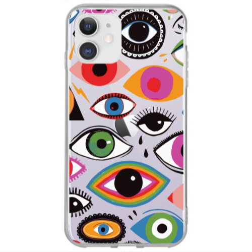 Apple iPhone 12 Colorful eyes Transparent Silicone TPU Θήκη