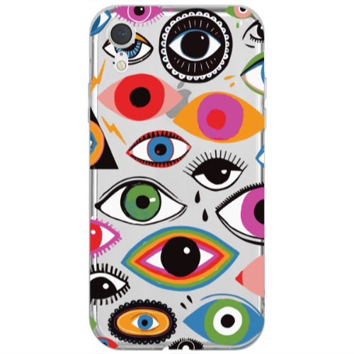 Apple iPhone Xr Colorful eyes Transparent Silicone TPU Θήκη