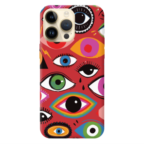 Apple iPhone 13 Pro Max Colorful eyes Red Colored Silicone TPU Θήκη