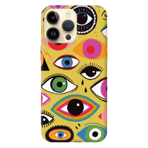 Apple iPhone 13 Pro Max Colorful eyes Yellow Colored Silicone TPU Θήκη