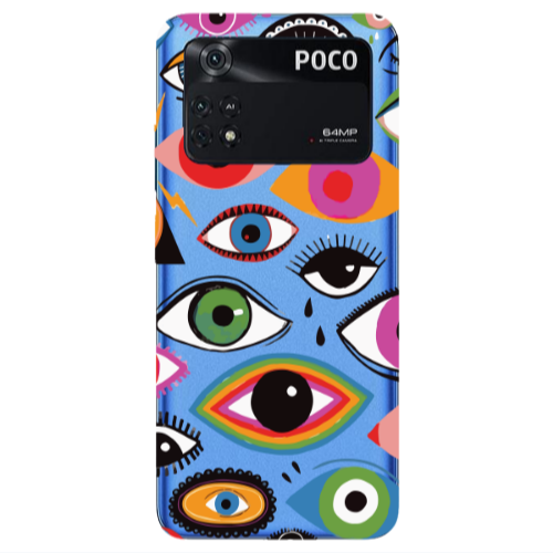 Xiaomi Poco M4 Pro 4G Colorful eyes Transparent Silicone TPU Θήκη