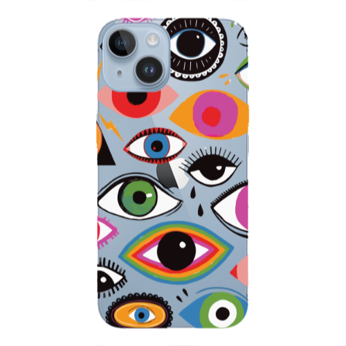Apple iPhone 14  Colorful eyes Transparent Silicone TPU Θήκη