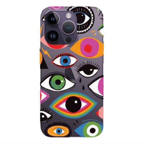 Apple iPhone 14 Pro  Colorful eyes Transparent Silicone TPU Θήκη