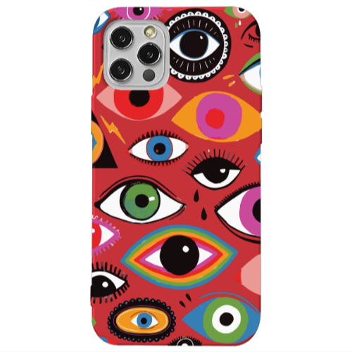 Apple iPhone 13 Pro Colorful eyes Red Colored Silicone TPU Θήκη
