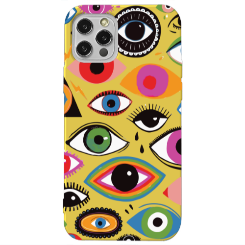 Apple iPhone 13 Pro Colorful eyes Yellow Colored Silicone TPU Θήκη