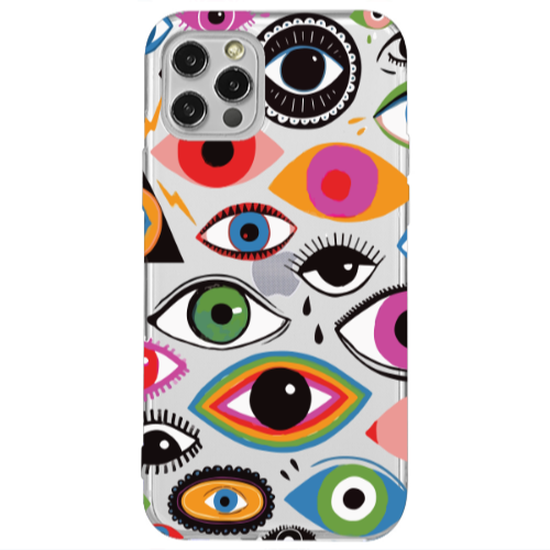 Apple iPhone 12 Pro Colorful eyes Transparent Silicone TPU Θήκη