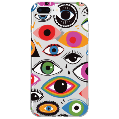 Apple iPhone 7 Plus Colorful eyes Transparent Silicone TPU Θήκη
