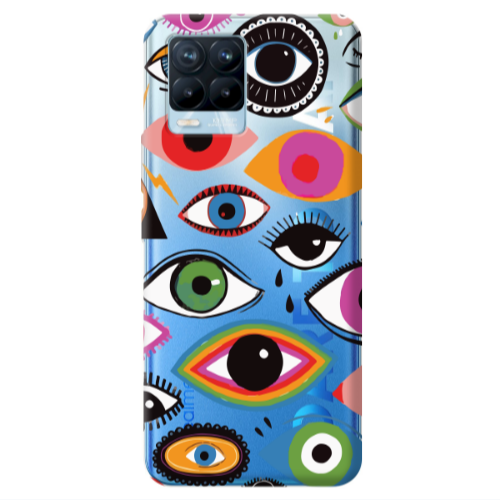 Realme 8 Pro Colorful eyes Transparent Silicone TPU Θήκη